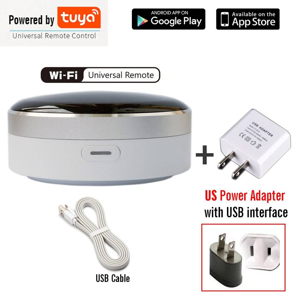 Smart life hemautomation universell fjärrkontroll wifi + ir-kontroll luftkonditionering tv-arbete med google assistent alexa siri - Plus oss adapter