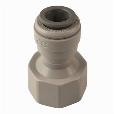 Nippel forskruning indvendig 1/2" gevind - til 3/8" Pex - til køleskab, kaffemaskine.