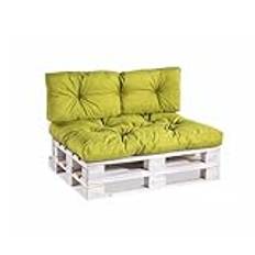 Pallkuddar pallkuddar PPI (set (sittdyna 120 x 80 ryggstöd, 120 x 40), lime)