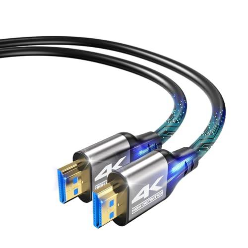 Zazalon 4k HDMI-Kabel 5M, Höghastighets HDMI 2.0 Kabel, Stöd 4K@60Hz ARC, HDR, 3D, Ethernet, Kompatibel med Blu-Ray, TV, PS3/4/5, Projektor, PC, Bärbar dator