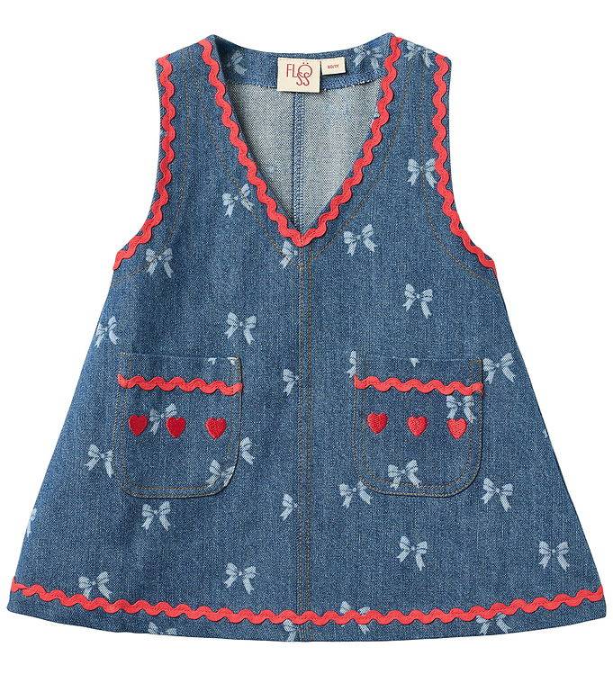 Flöss Spencer - Eva - Denim Blue Bow - Flöss - 1 år (80) - Kjole
