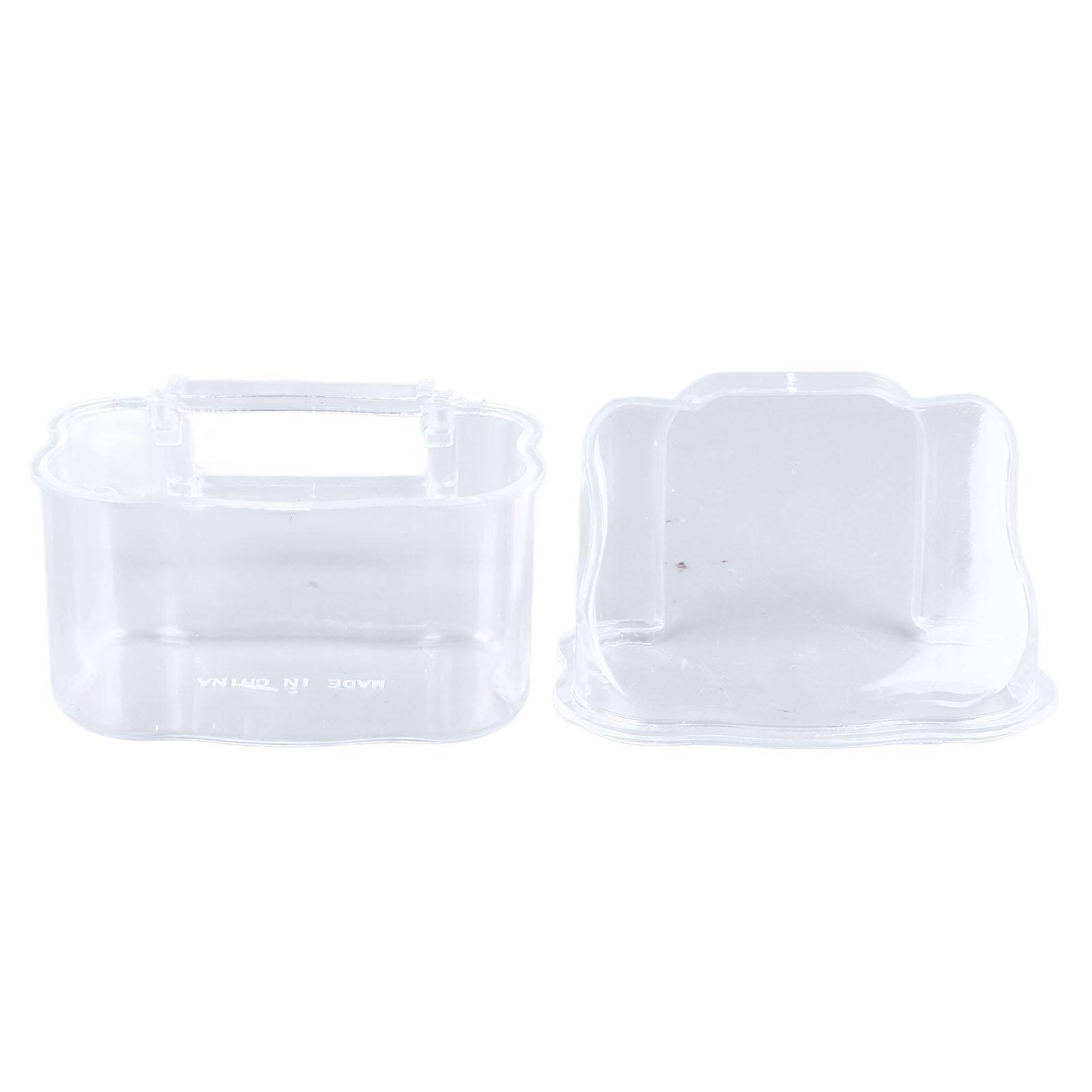 Fågelbur Matbehållare Hängande Fågelmatare Transparent Plast Fågelmatlåda med Lock för Hemmet