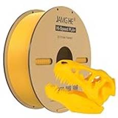 JAMG HE High Speed PLA+-filament, 1,75 mm 1 kg Hi-Speed PLA+ 3D-skrivarfilament ± 0,01 dimensionell noggrannhet 3D-utskrift filament Cardboard Spool Fits för de flesta FDM 3D-skrivare (1 kg, gul)