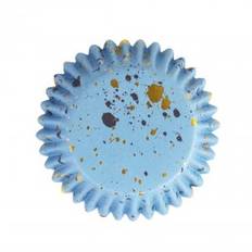 Muffinsformar - Folie - Blå/Guldstänk - 30-pack