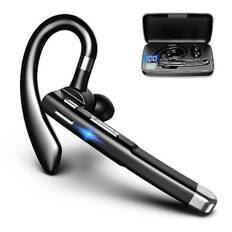 Bluetooth Headset til Mobiltelefon, V5.1 Trådløst Bluetooth Headset med CVC 8.0 Støjreducerende Mikrofon til Kørsel/Business/Kontor, Kompatibel