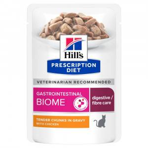 Hill's Prescription Diet Gastrointestinal Biome våtfoder katt med kyckling (måltidspåse). Förpackning: 96 x 85 g