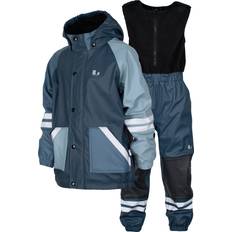 Lindberg Kids' Fagerhult Rain Set Fleece Iron Blue/blue, 110
