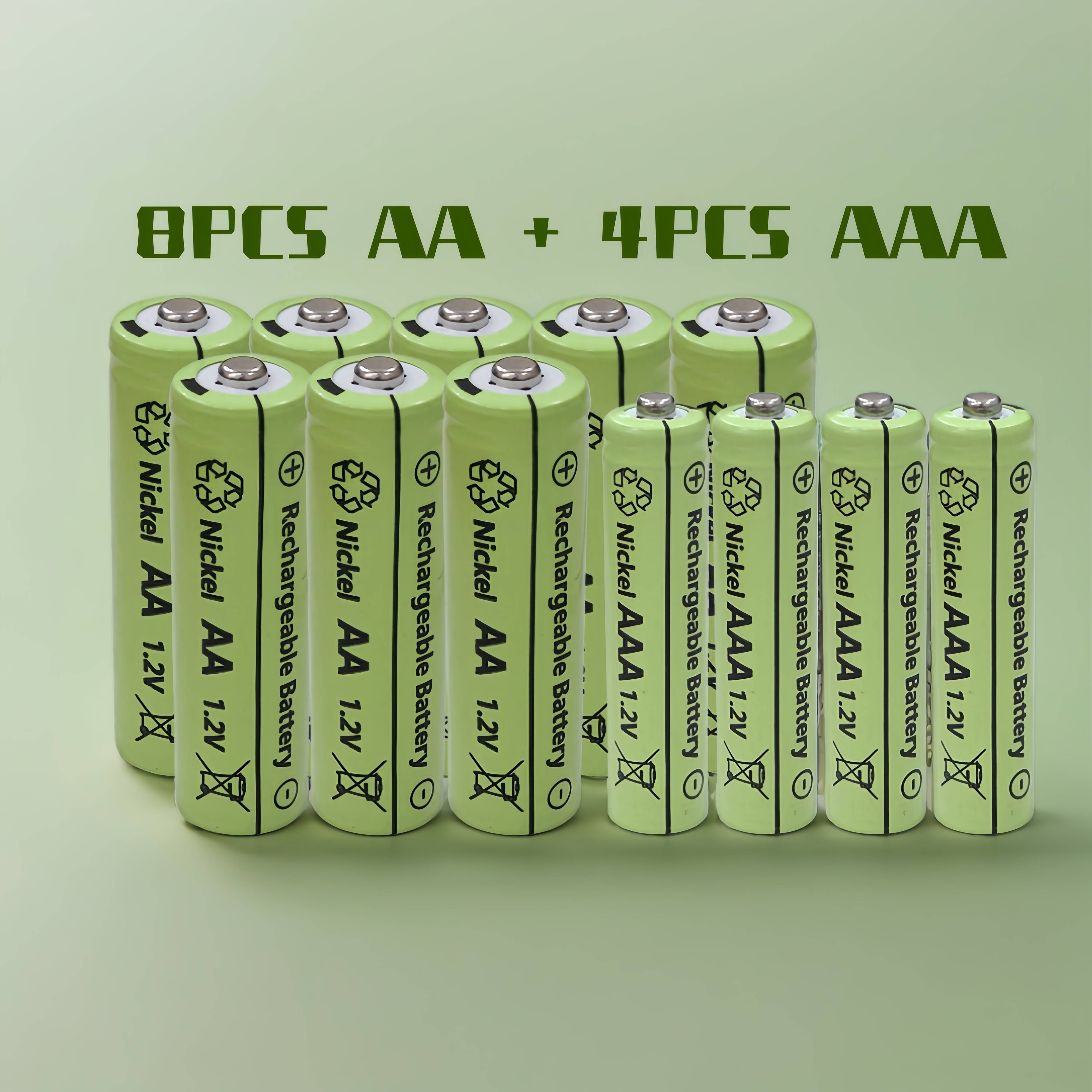 TEMU 8-20pcs Rechargeable Aa/aaa Batteries 1.2v High-capacity Long- For , Universal Compatibility