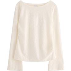 Lindex Långärmad Topp med Blommor. Stl. 146-152 unisex - Toppar Från Magasin - White (146-152)
