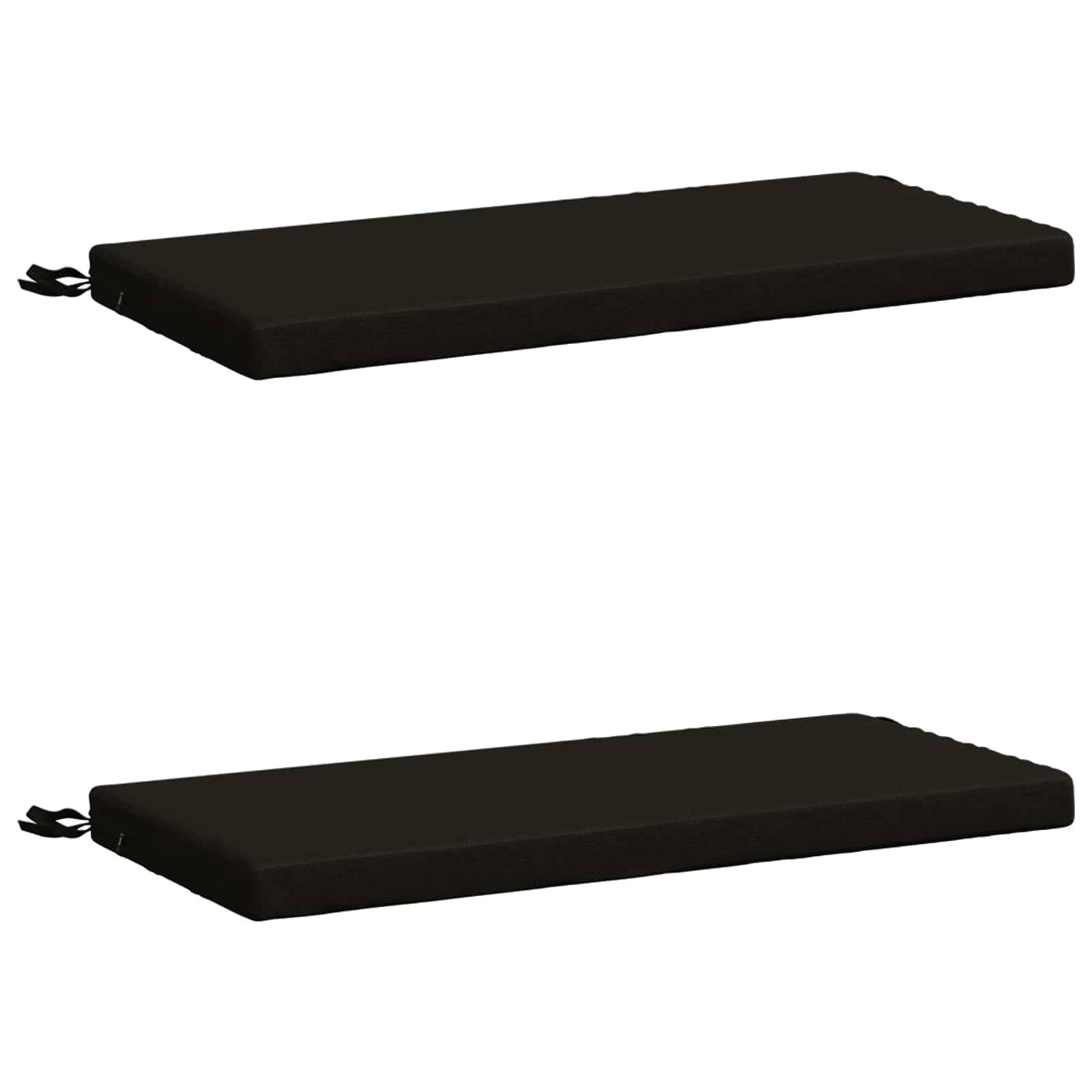 vidaXL 2-delade Bänk Kuddar SOEST 2 st 100% Polyester Svart