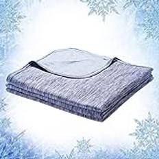 Elegear Kylande filt, Q-Max 0,43 japansk Arc-Chill Cool-fiber, överkast som svalkar, för vuxna och barn, även för soffa eller bilresor, lätt, allergivänligt, för enkelsäng/dubbelsäng, 150 x 200 cm, blå