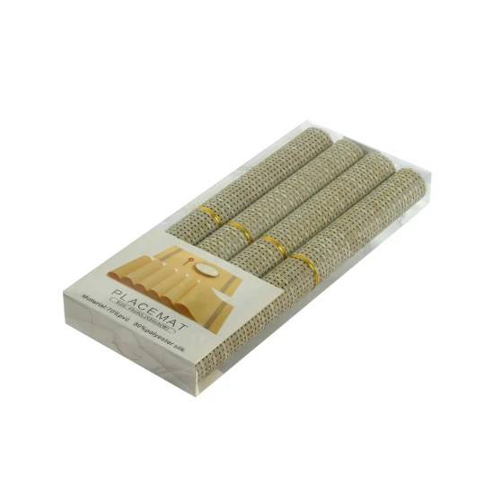Set med 4 bordstabletter, 45 × 30 cm, Beige