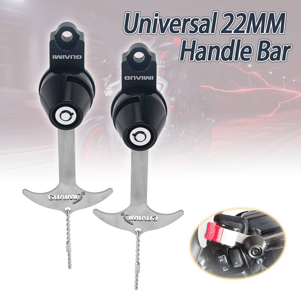 Motorcycle Handle Bar End Plug Grips W/ Helmet Lock Padlocks for Yamaha Honda BMW Ducati Vespa Dirt Bike Motocross Accessories