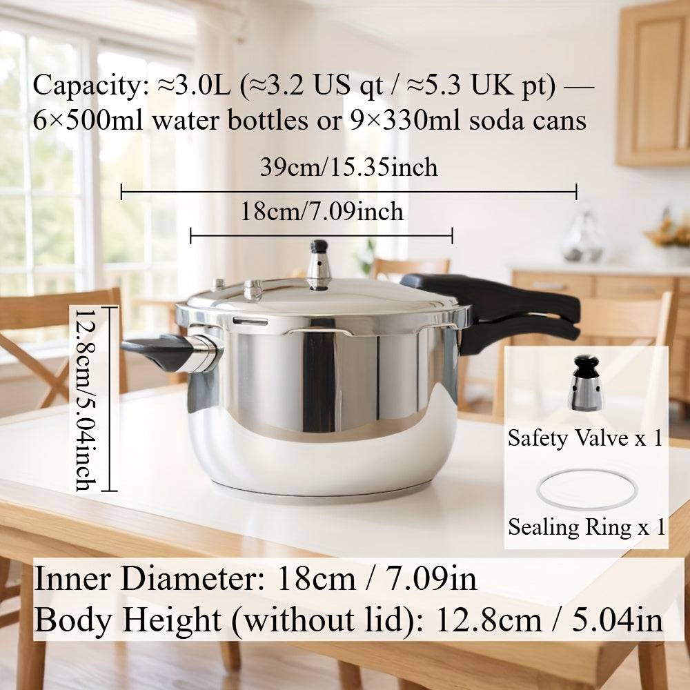 Premium Stainless Steel Pressure Cooker Thickened Multi-Layer Base for Rapid Freshness - 18cm Extra Thick Stainless Steel Cooking Pot