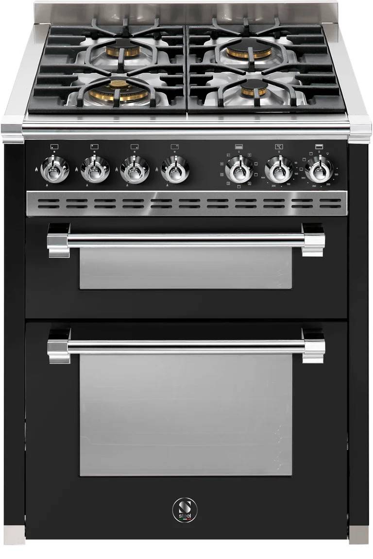 Ascot - Combi-Steam - Gaskomfur 70 cm (2 ovne) - Sort/Krom - Steel.