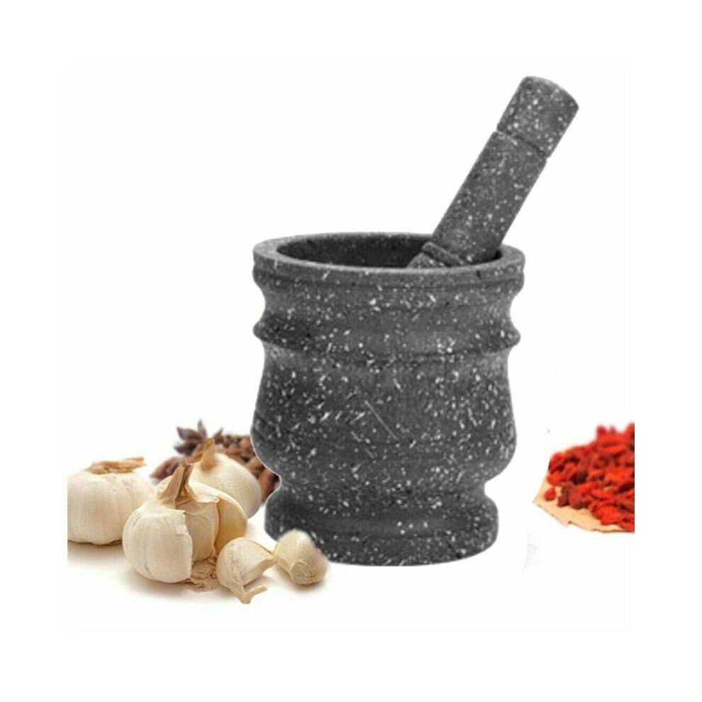 2X Granite Pattern Pestle Set Stone Spice Grinder Solid Grinder Cooking Set