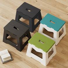 TEMU Folding Plastic Stools - Square, Portable Foldable Step Stool For Kitchen, Bathroom, Study, Living Room - , , No Required, Ideal For Fishing, Camping, Picnic