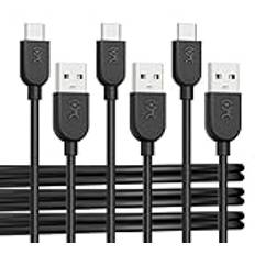 Cable Matters 3-Pack, USB-C till USB-A 2.0-kabel i svart - 6ft