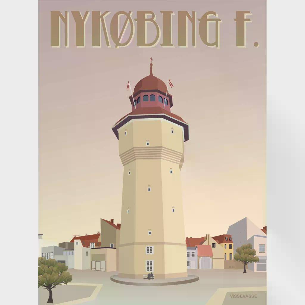 ViSSEVASSE - Nykøbing F - Vandtårnet - Poster - Affisch - Nykøbing F Vandtårnet - 50x70