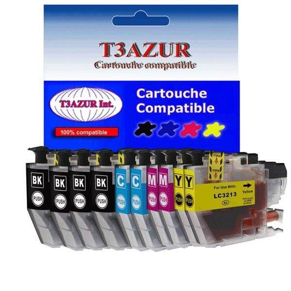 Cartouches d'encre - T3AZUR - Compatible Brother DCP J772DNW - Haute capacité XL - 10 pièces - 400 pages