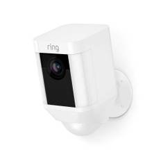 Ring Spotlight Security Camera - HD Stick Up Floodlight Cam - Battery - White (A)