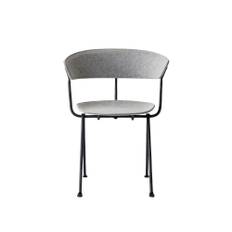 Magis - Officina Chair Black frame/Uph Seat Divina Melange 120 - Matstolar
