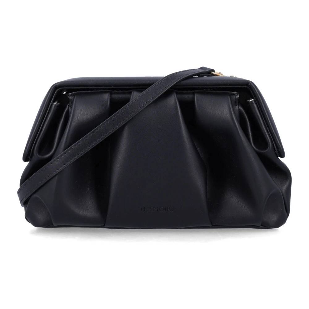 THEMOIRè Sort vegansk læder plisseret clutch - Tasker - Dame - Sort - ONE SIZE - Læder