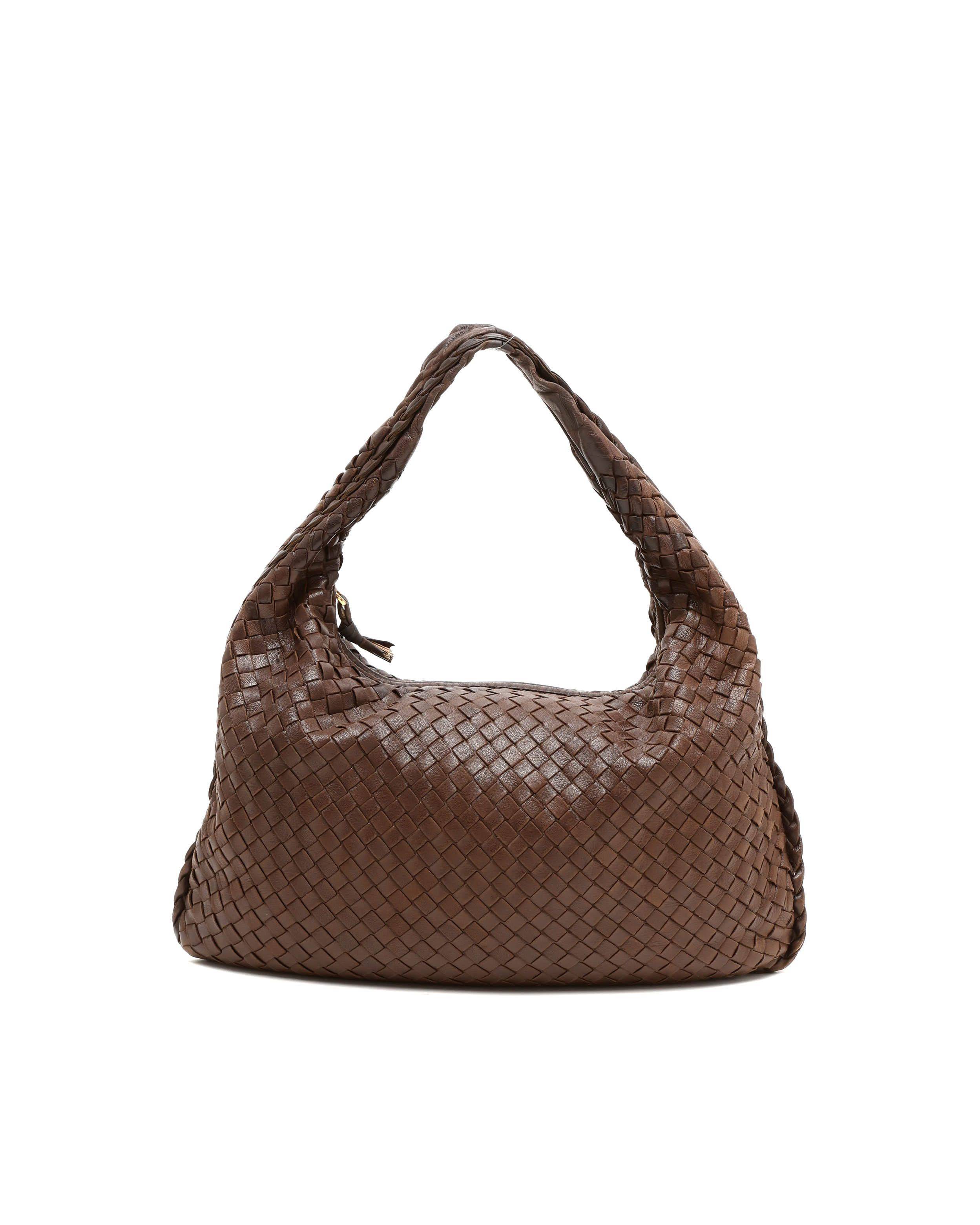 Bottega Veneta Small Intrecciato Hobo Bag - Brown (One Size)