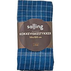 Salling kokkeviskestykke 2-pak - blå med hvide tern (På lager i butik)