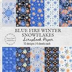 Blue Fire Winter Snowflakes Scrapbook Paper for Crafting in the Christmas Holiday Season: Suitable for all your paper craft projects including junk ... origami, collage and mixed media art