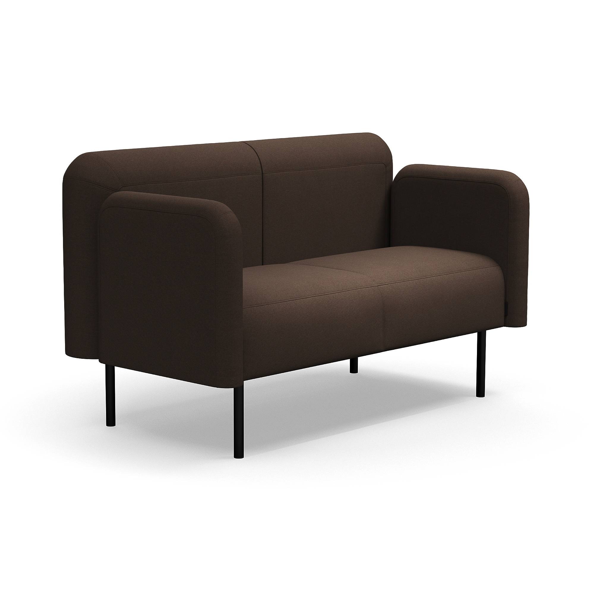Soffa VARIETY, 2-sits, tyg Blues CSII, mörkbrun