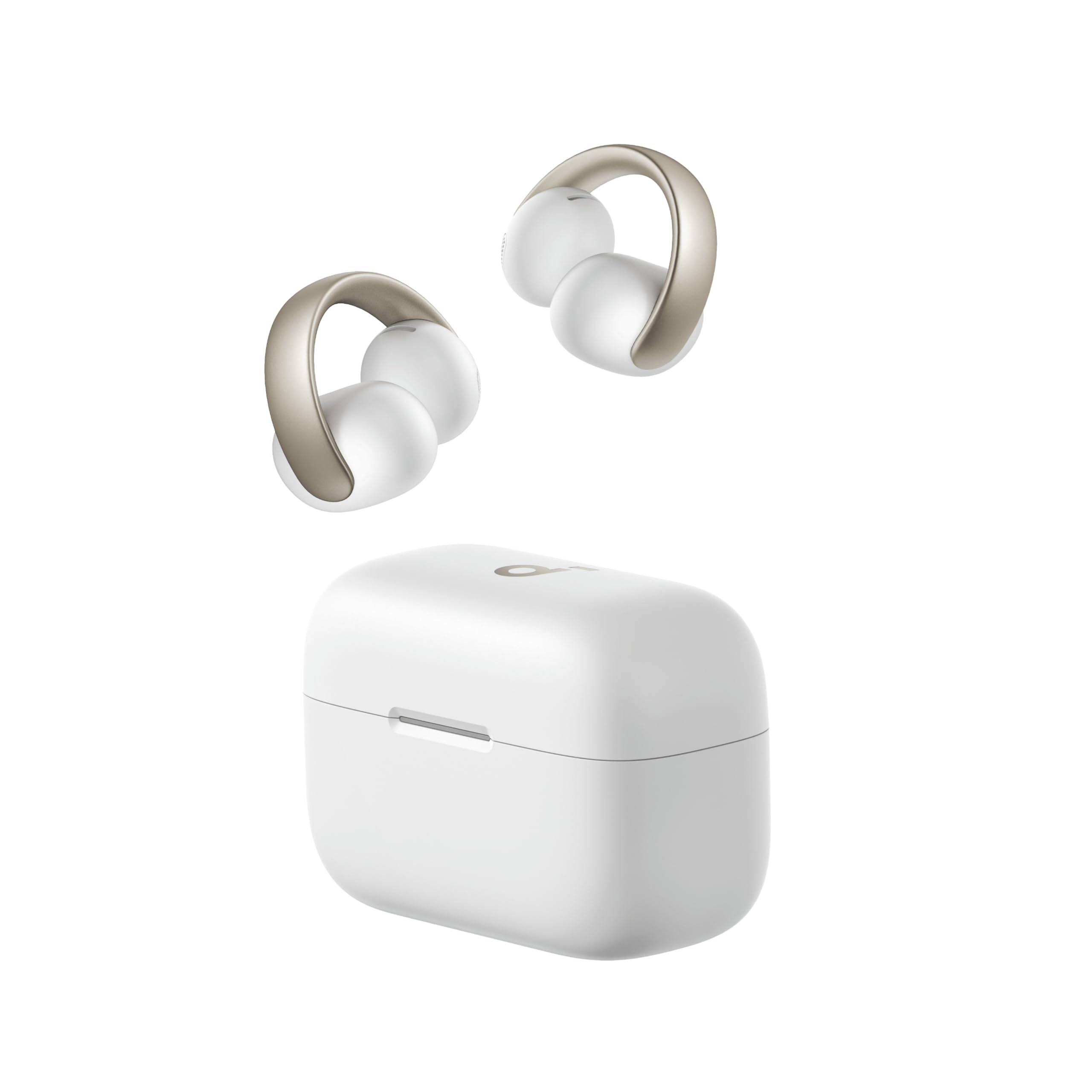 Anker Soundcore AeroClip Wireless Earbuds with Ear IPX4 Up to 32 Hours of White Gold (Bluetooth 5.4) [Open-Ear Cuffs, Waterproof, Playtime,