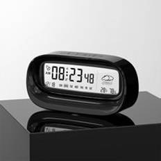 Led digital väckarklocka smart väckarklocka klockbord elektroniska skrivbordsklockor för hemmakontor bakgrundsbelysning kalender skrivbordsklockor - Svart