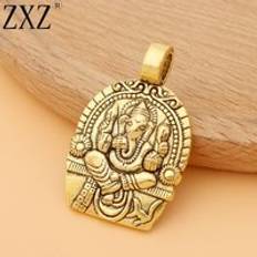 Zxz 5 st antika guld ganesha elefant gud av b&#xF6;rjan berlocker h&#xE4;ngen f&#xF6;r smycken att g&#xF6;ra fynd 38 x 24mm