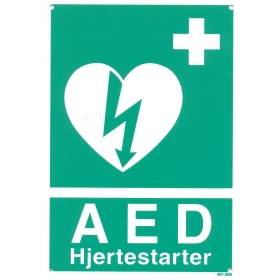 Hjärtstartare / AED, referensplatta, hårdplast 145 x 210 mm