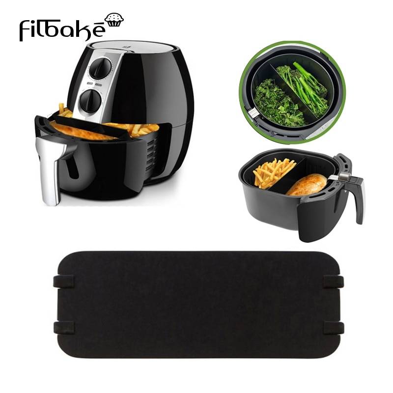 Filbake metall matavskiljare hushållsmatlagningsavdelare köksredskap air fryer tillbehör passar för 2.6-6.6l air fryer board - L