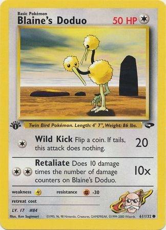 Blaine's Doduo - 61/132 - 1st Edition - Let Brugt (LP).