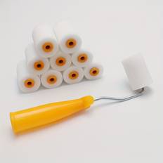 TEMU Small Paint Roller Kit With -inch Sponge Thumb Brushes, Comfortable Handle For Wall Painting Long Roller Frame, Practical And Convenient Wall Painting Tool