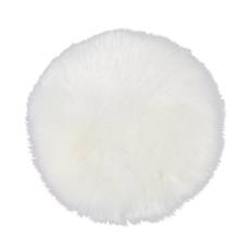 Stolsdyna SOLEVITO fäll syntet vit Ø 35cm