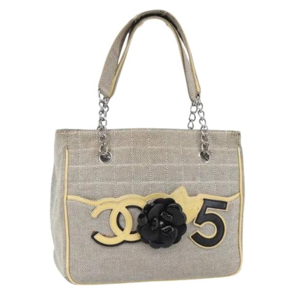 Chanel Vintage Pre-owned Vintage Canvas Tote Bag - Vintage - Dame - Grå - ONE SIZE - Tyl