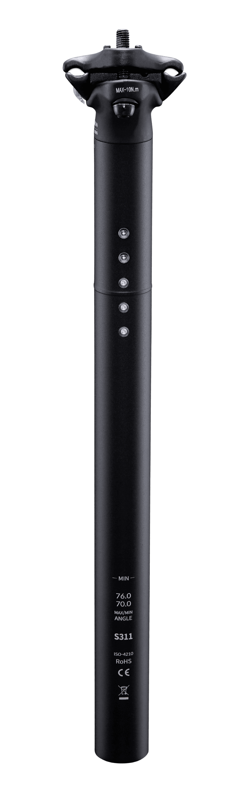 Sadelstolpe 27,2Mm Inbyggd belysning USB Svart