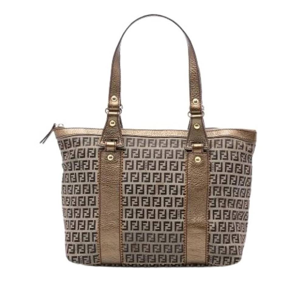 Fendi Vintage Pre-owned Canvas Tote - Vintage - Dame - Beige - ONE SIZE -