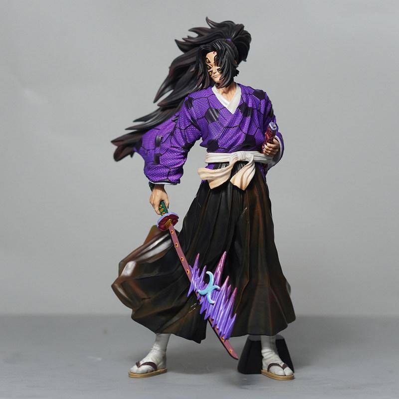 24cm Anime Demon Slayer FT Kokushibo GK Action Figures Model Desktop Decoration Ornament Statue Toys Birthday Gifts Collectible