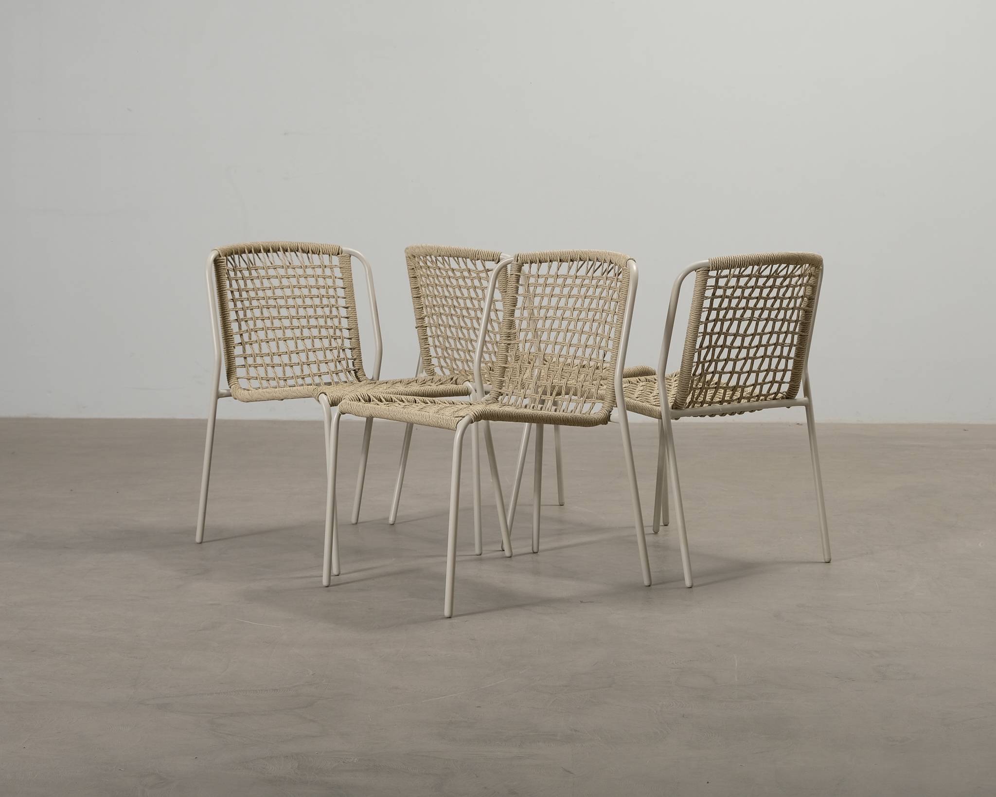 Trädgårdsstol beige, set om 4