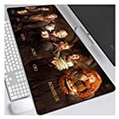 IGIRC musmatta Hobbit 900 x 400 mm musmatta, Extended XXL Large Professional Gaming Mouse Mat med 3 mm stark bas, för bärbara datorer, PC, Q