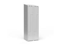 (ComputerSalg) Garderobeskab 2x400 mm Skråt tag 2-delt søjle Z-dør Antracit dør Cylinderlås