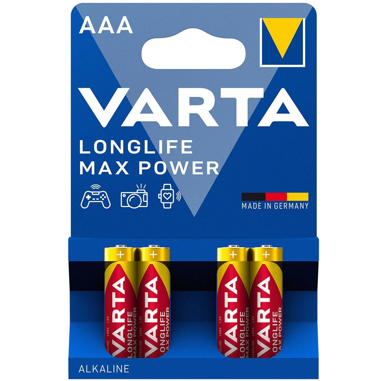 Varta Longlife max Power AAA / LR03 Batteri 4-Pack