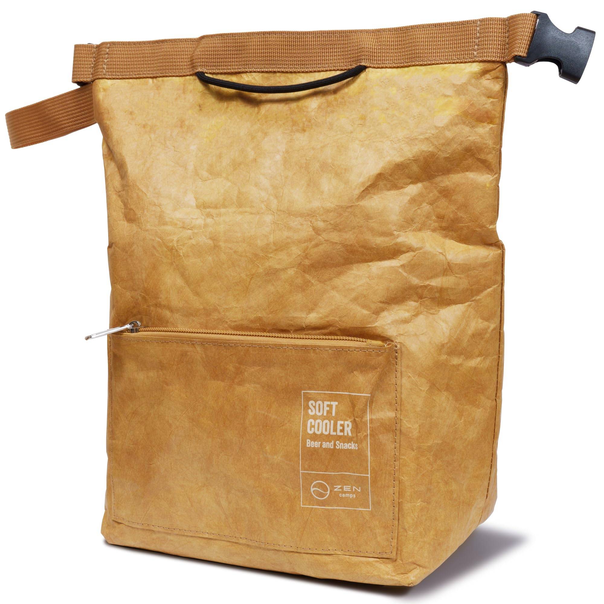 ZEN Camps Roll-Top Cooler, Soft Cooler, Insulated Bag, Long-Lasting Cooler Box, Foldable, Lightweight, Airtight Design, 7L/10L Capacity (Brown, Small)