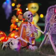 vidaXL Halloween Deko Skelet med Hund 2 pcs Hvid 155 cm Plastik