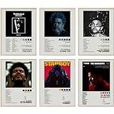 BDSHUNBF The Weeknd albumomslag, musikalbum omslag affischer tryck set med 6, estetisk kanvas väggkonst, för tonåringar sovsal dekor flicka och pojke 20 x 25 cm utan ram